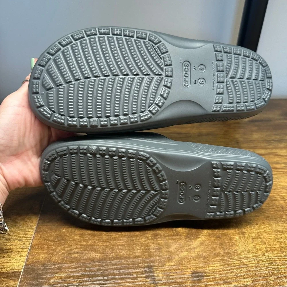 NEW Crocs Classic II Slide Sandals Slate Grey Women 8 Men 6‎ 205732-0DA